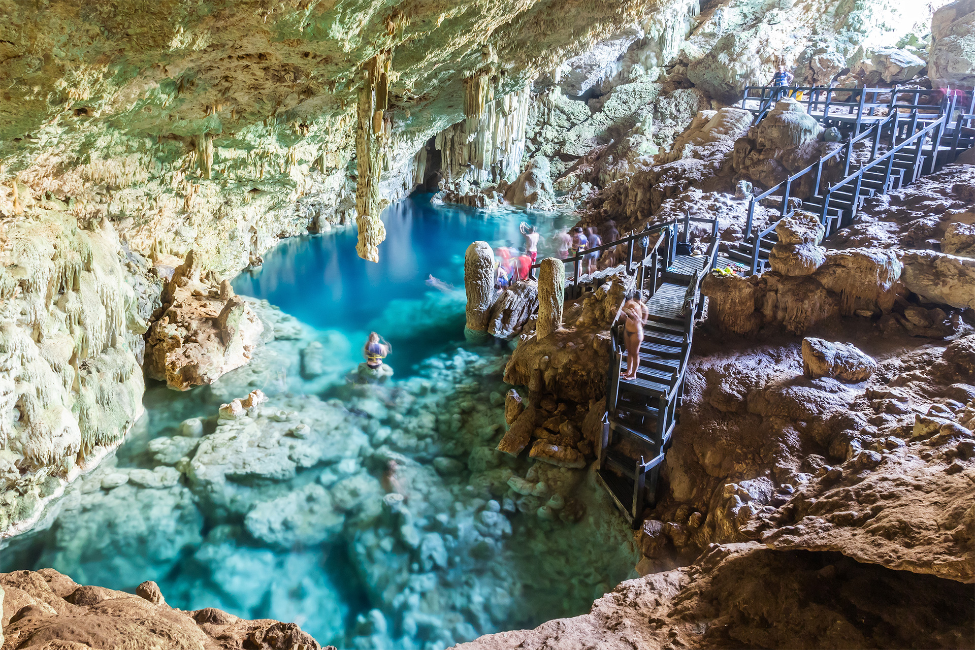Swimming in Saturno Cave near Varadero